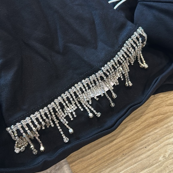 Princess Polly, Size 4. Black with Rhinestones on Arm Cuffs and Pant Legs. NWT - Picture 3 of 7